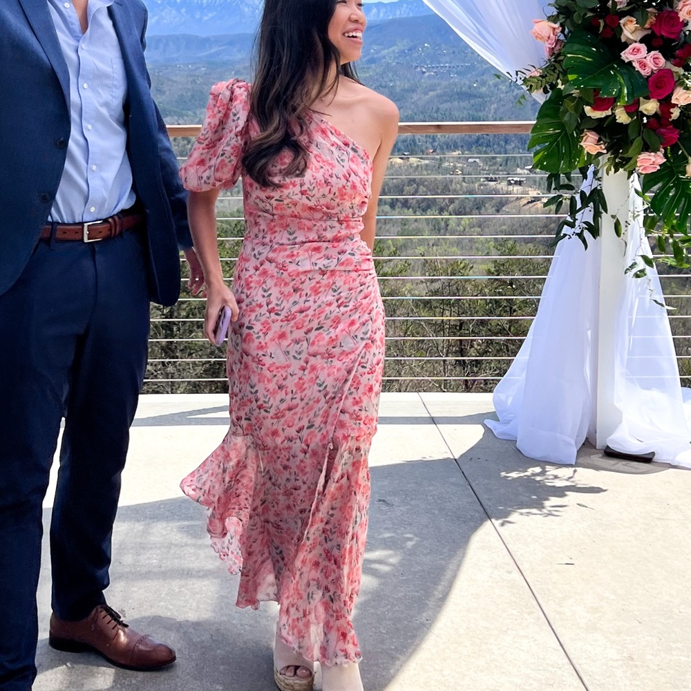 Pink midi dress